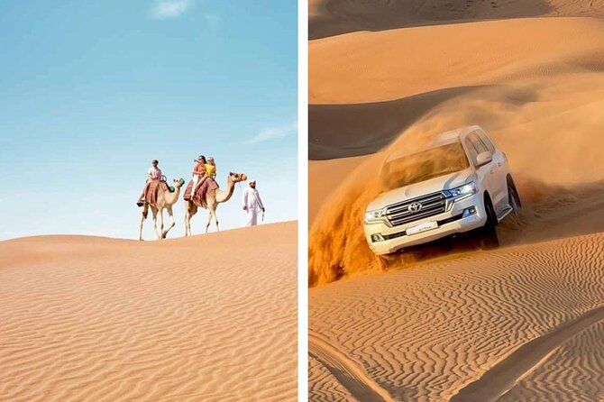 Desert Safari Combo: Camel Ride, Sandboarding & Inland Sea Visit - One hour of dune bashing near the Arabian Gulf