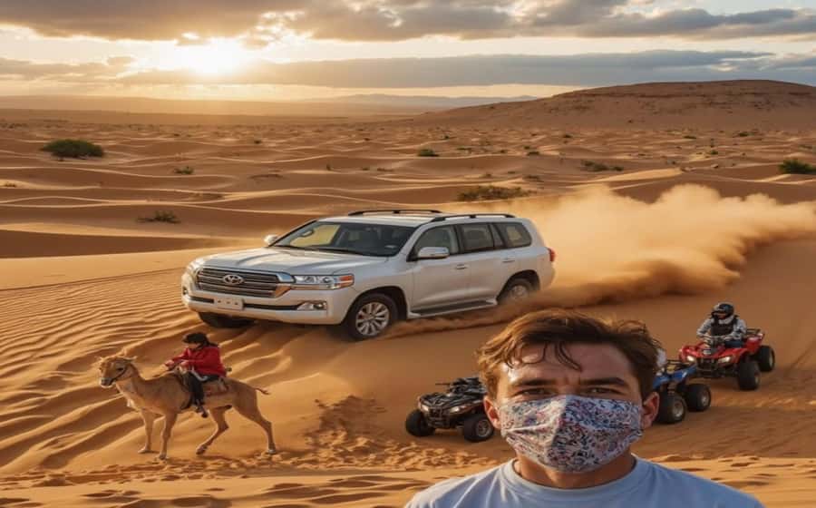 Doha: Budget Friendly Desert Safari,CamelRide & Sandboarding - The 4x4 ride across the dunes