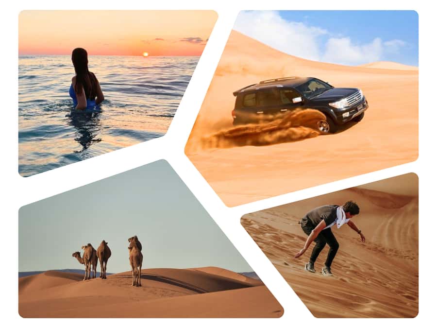 Doha Desert Safari: Sandboarding, Camel Ride & Swimming Fun - Pickup from Doha and the ride south