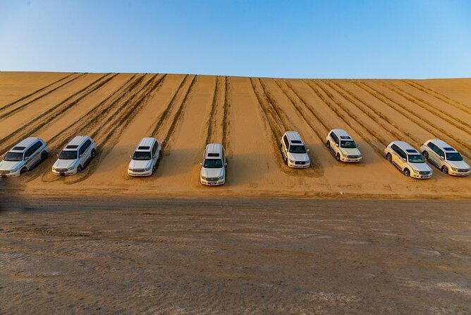Doha Half Day Desert Safari Dune Bashing CamelRide & Sandboarding - Sandboarding on the Qatar Dunes