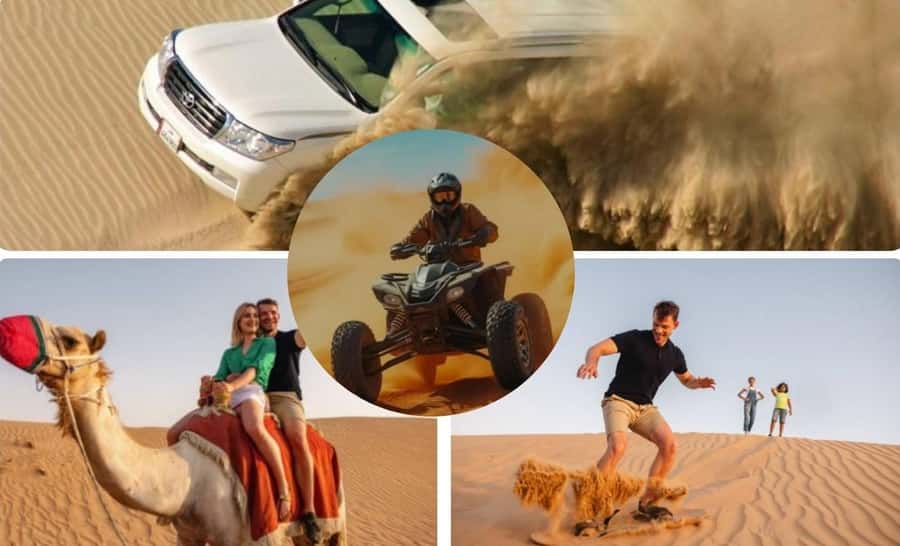 Doha: Night Inland Sea Desert Safari with Full Activities - Sandboarding on golden slopes