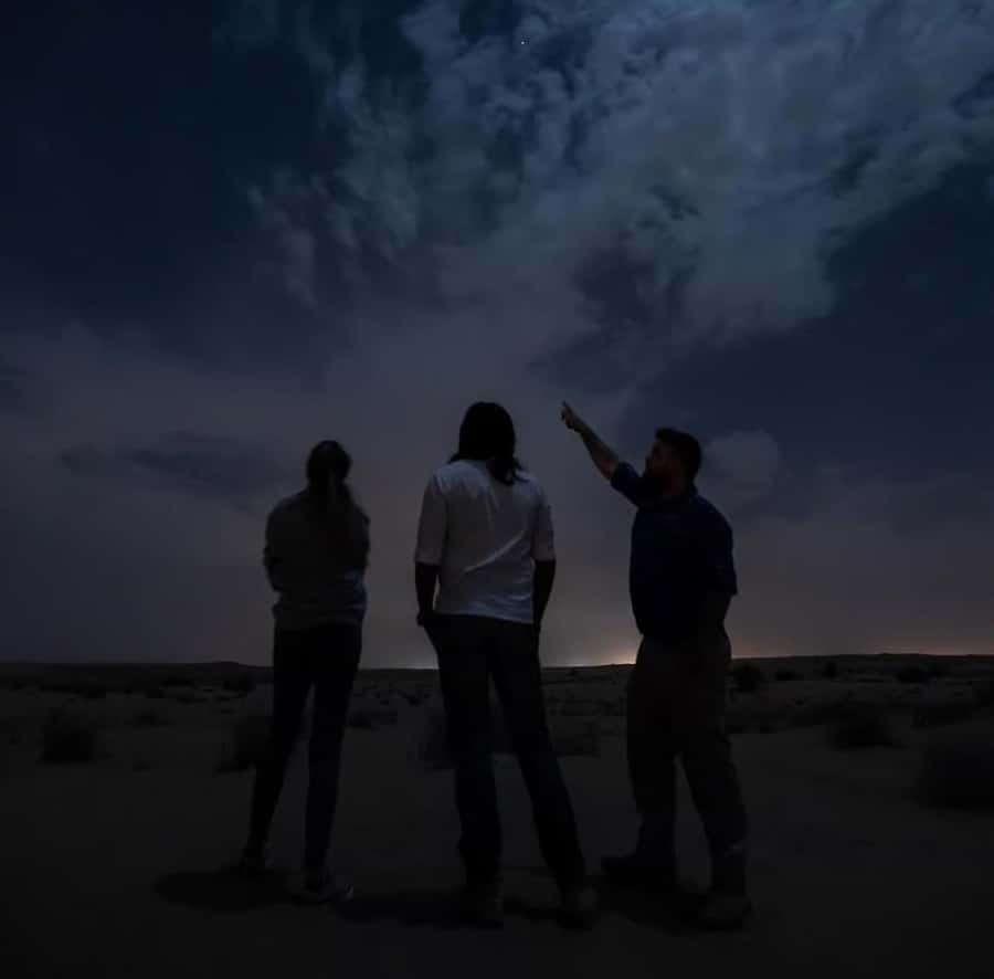 Doha: Night Safari with Dune Bashing and Camel Ride - Sunset at the tourist point