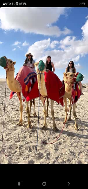 Doha Qatar : sealine adventure Camel Ride sandboard Sunset - The Inland Sea and the final sunset