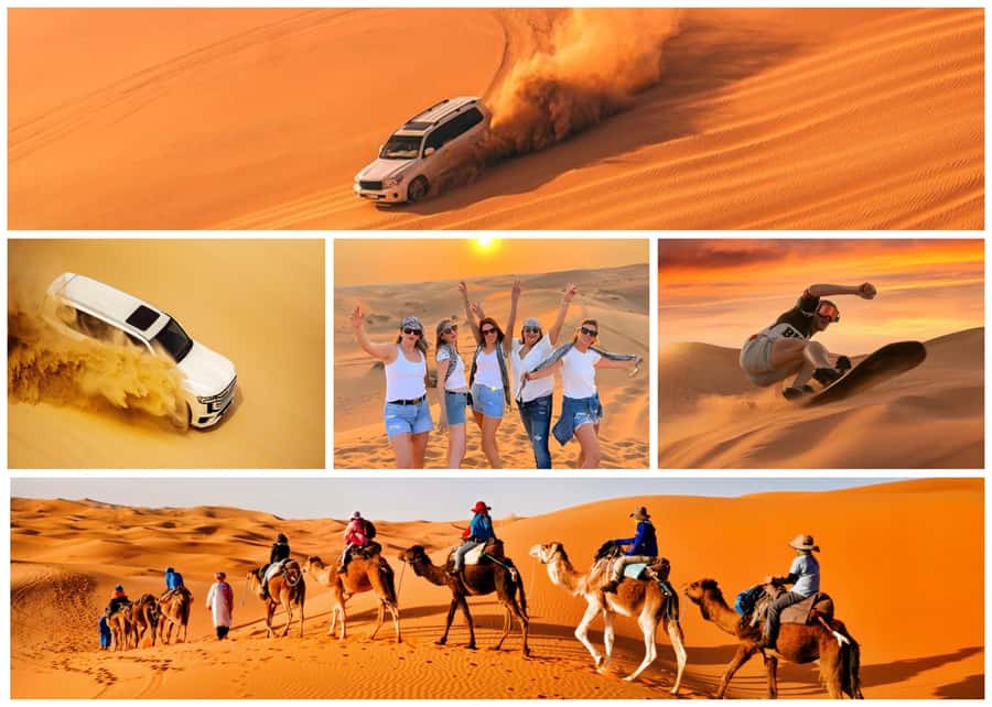 Doha: Safari, Camel Ride, Sand boarding and Inland Sea Tour - Sandboarding down the dunes