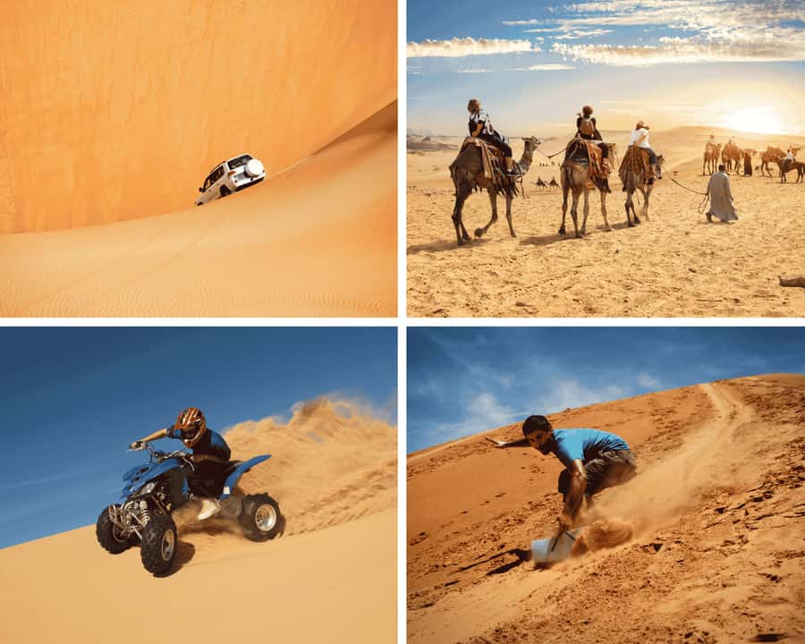 Doha: Safari, Camel Ride, Sandboarding and Inland Sea Tour - Dune bashing in a professional 4x4