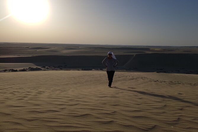 Doha: Sunrise /Sunset Desert Safari with Sand Boarding,Camel ride - Khor Al Udaid, Qatar’s Inland Sea