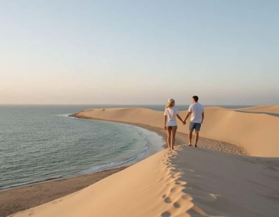 From Doha: Inland Sea Desert Safari with All Activities - Starting with a camel ride across the dunes