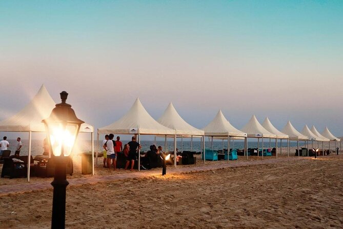 Full Day Desert Safari with Camp Access, Buffet Dinner,Camel Ride - Sealine Beach: tires, tea, and the start of the action