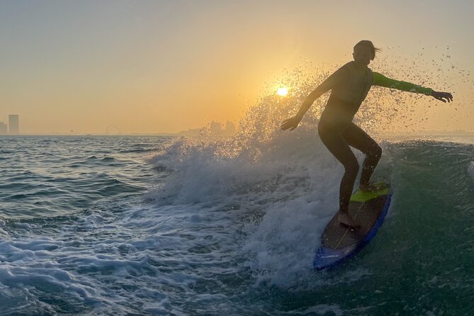 Private Wakesurfing or Wakeboarding along Doha's skyline - The five-minute ride to the surf spot