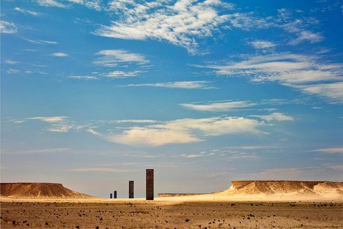 Qatar West Coast tour, Zekreet, Richard Serra Sculpture, Mushroom Rock Formation - A private vehicle makes the long route easier