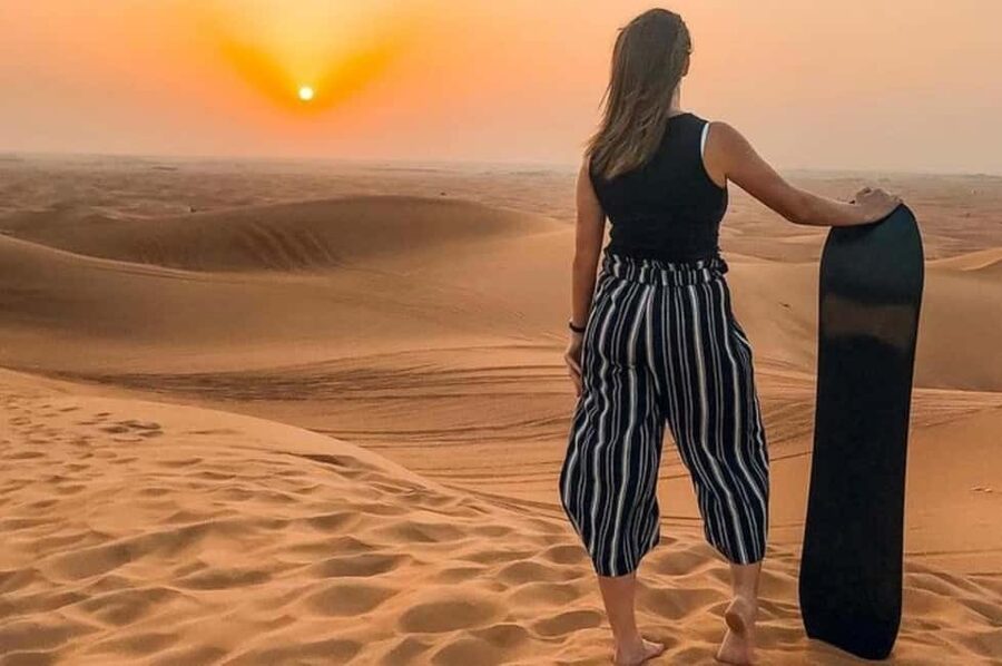 Sunset Desert Safari with Dune Bashing & Inland Sea Views - The drive toward Mesaieed and Sealine Beach