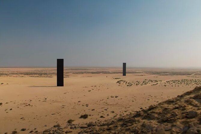 West Of Qatar, Mushroom Rocks, Camel Racing Track, Richard Serra - Zekreet Fort, built from faroush stone