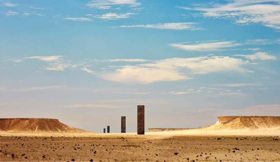 West Qatar tour to Richard Sierra sculpture,Umbrella Rock - Zekreet’s Umbrella and Mushroom Rocks