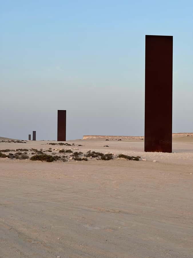 West Qatar tour to Richard Sierra sculpture,Umbrella Rock - Richard Serra’s West Meets East, East Meets West